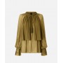 PINKO blusa VALIUM in georgette a righe verticali GREEN