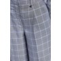 DIXIE pantaloni ampi a quadri vita alta CIELO