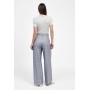 DIXIE pantaloni ampi a quadri vita alta CIELO