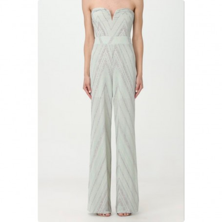 LIUJO tuta chevron lurex VERDE ACQUA